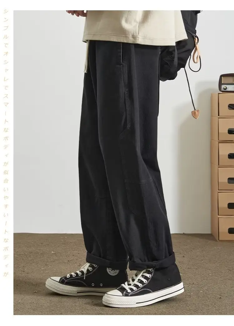 Japanese Style Loose Fit Casual Sweatpants Black — feature 15
