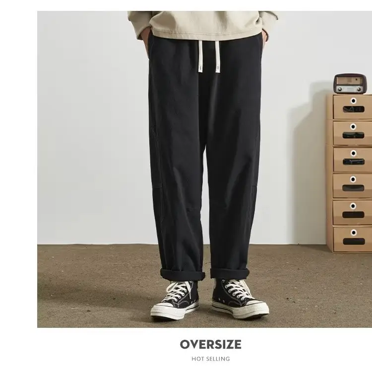 Japanese Style Loose Fit Casual Sweatpants Black — feature 17