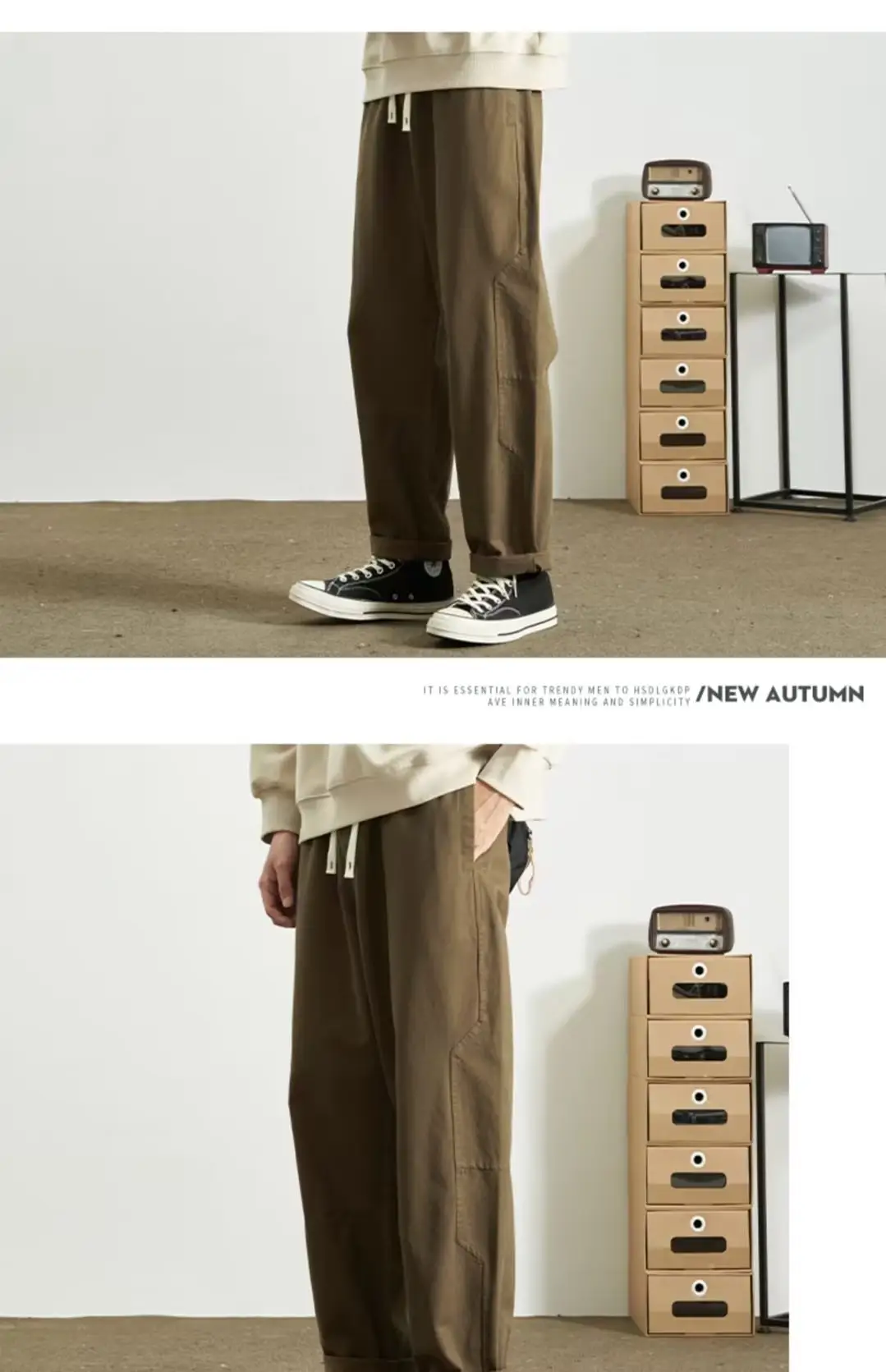 Japanese Style Loose Fit Casual Sweatpants Black — feature 6