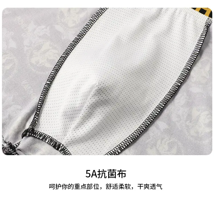 Men's Black Gold Printed Antibacterial Shorts Underwear — feature 9