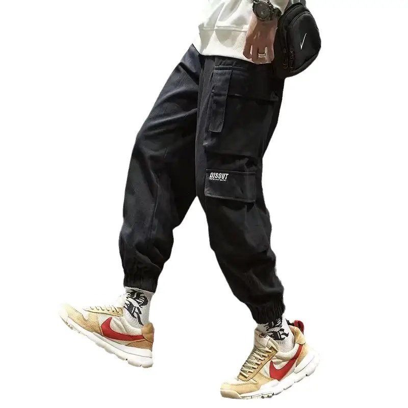 Men Velvet Cargo Pants Black Large Casual Wear