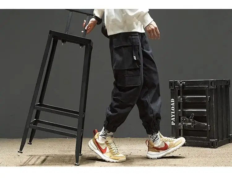 Men Velvet Cargo Pants Black Large Casual Wear — feature 13