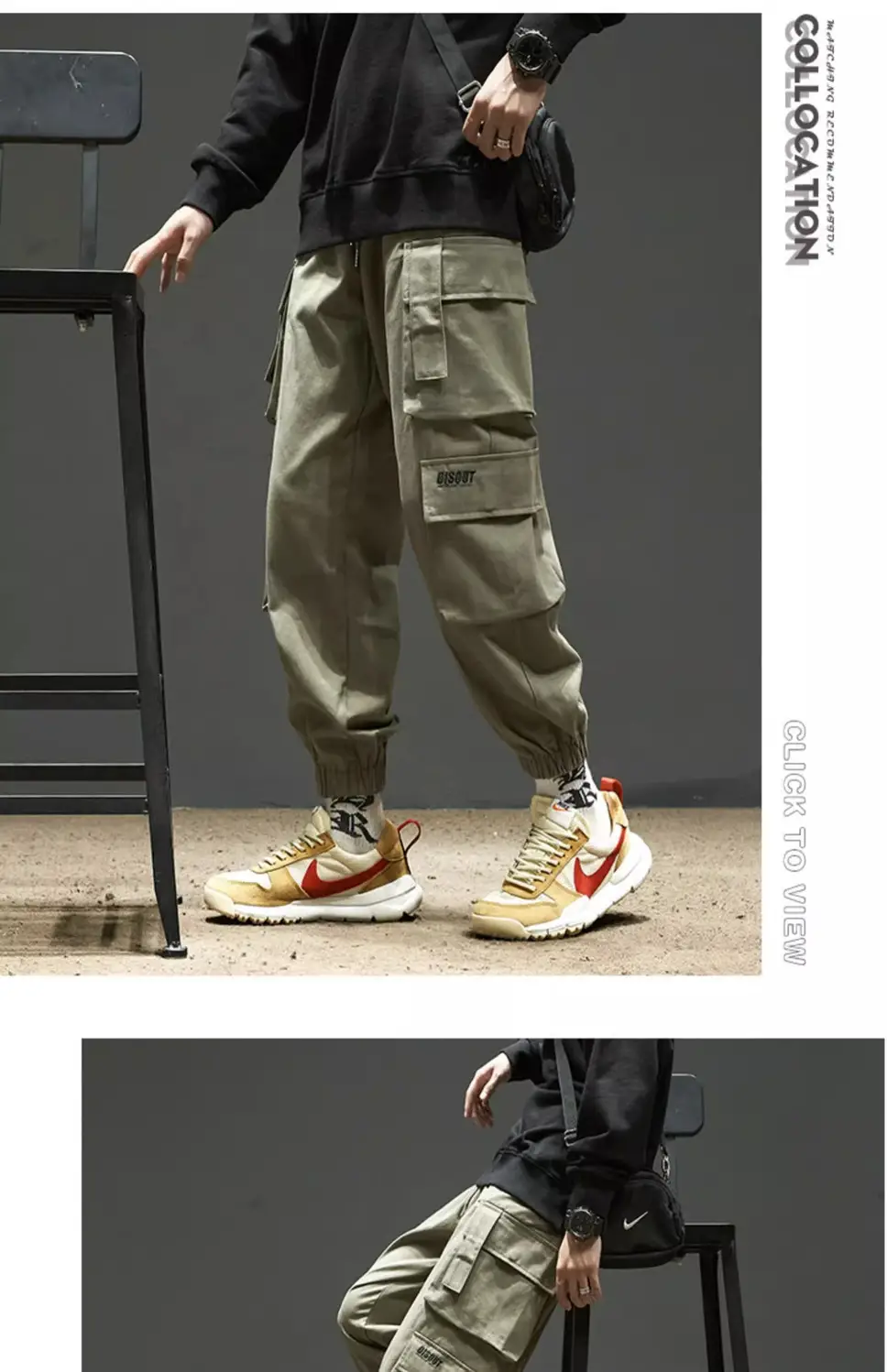 Men Velvet Cargo Pants Black Large Casual Wear — feature 26
