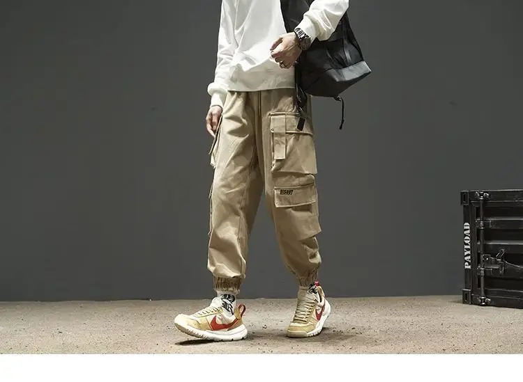 Men Velvet Cargo Pants Black Large Casual Wear — feature 4