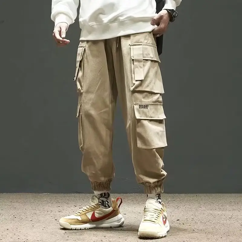 Men Velvet Cargo Pants Black Large Casual Wear