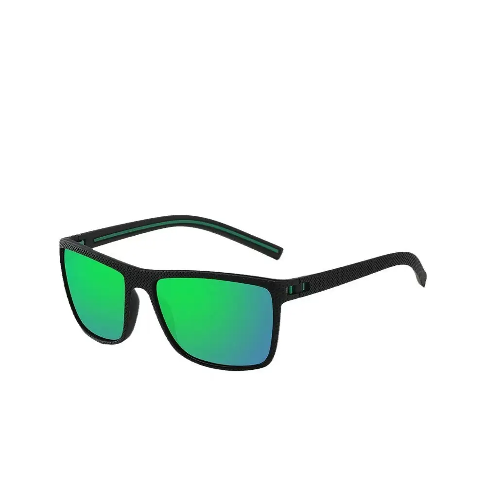Men Polarized Sunglasses Black Frame White Silver - Image 15