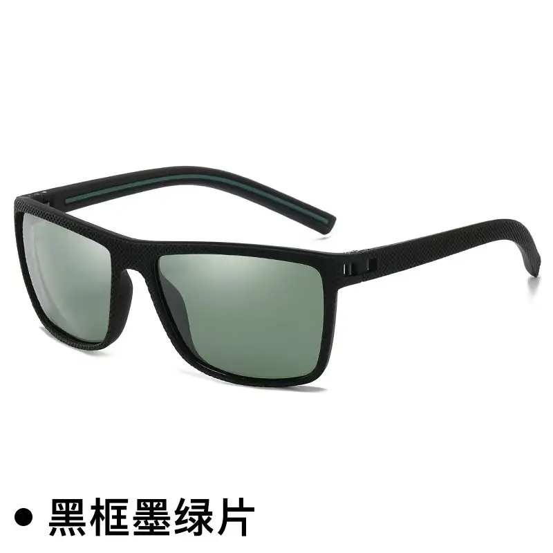 Men Polarized Sunglasses Black Frame White Silver — feature 11
