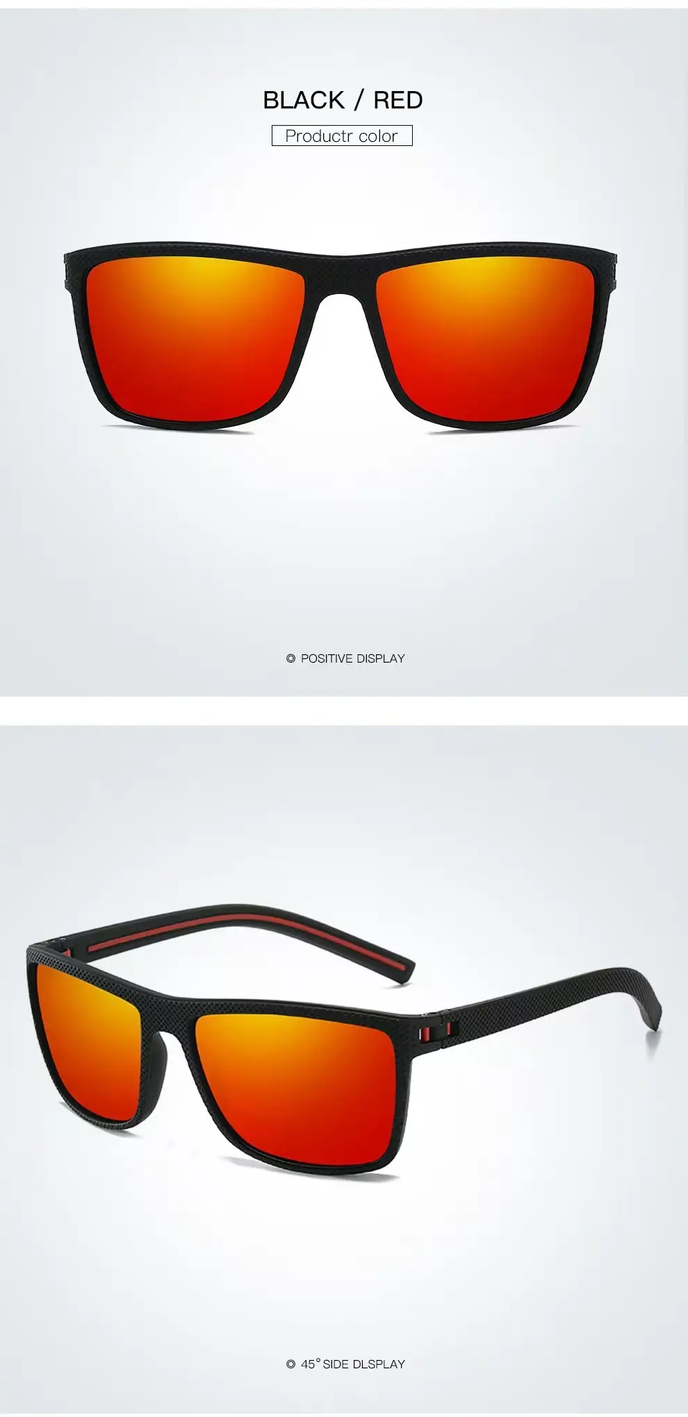 Men Polarized Sunglasses Black Frame White Silver — feature 13