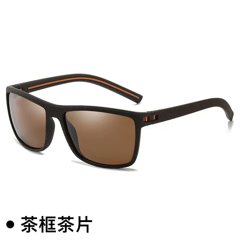 Men Polarized Sunglasses Black Frame White Silver — feature 17