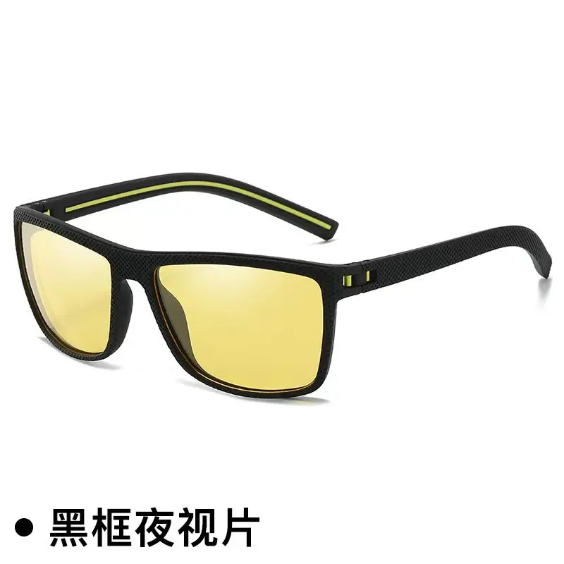 Men Polarized Sunglasses Black Frame White Silver — feature 18