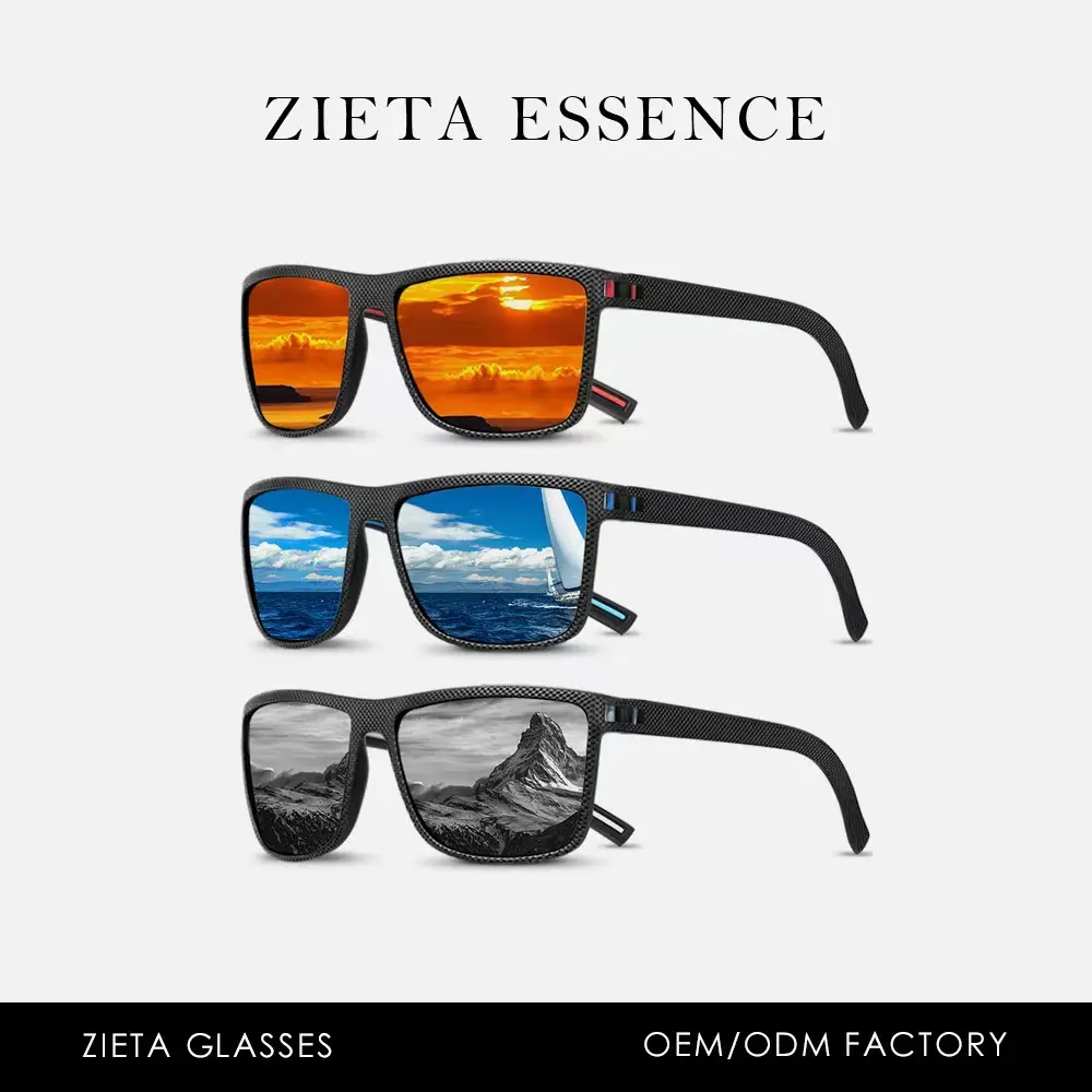 Men Polarized Sunglasses Black Frame White Silver — feature 2