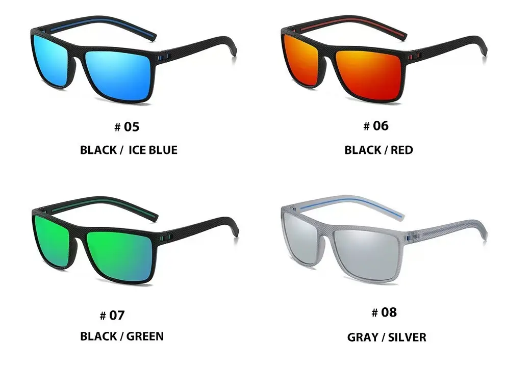 Men Polarized Sunglasses Black Frame White Silver — feature 20
