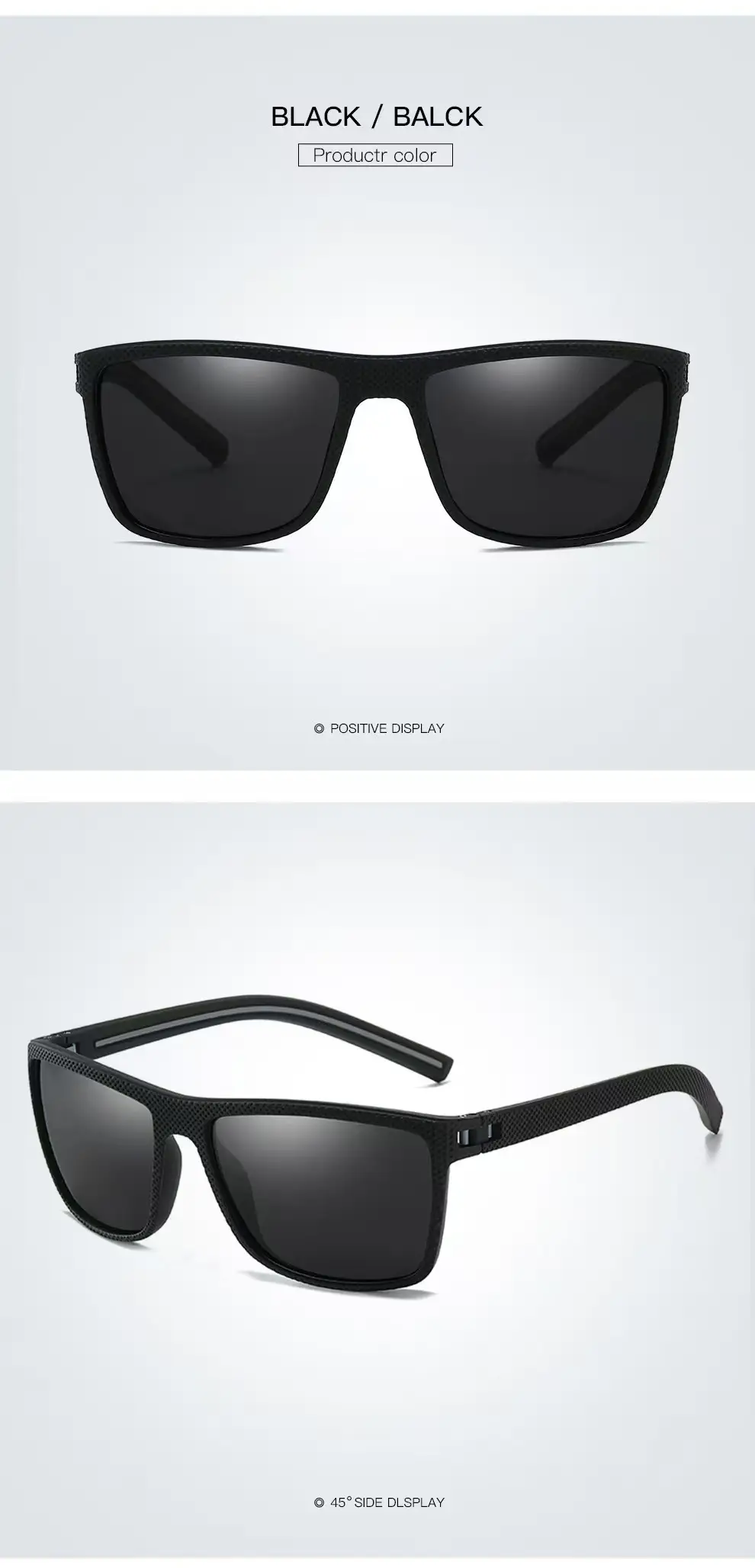 Men Polarized Sunglasses Black Frame White Silver — feature 21