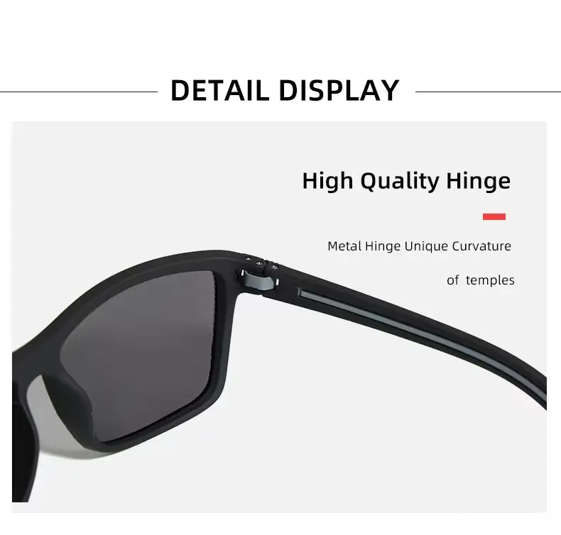 Men Polarized Sunglasses Black Frame White Silver — feature 6