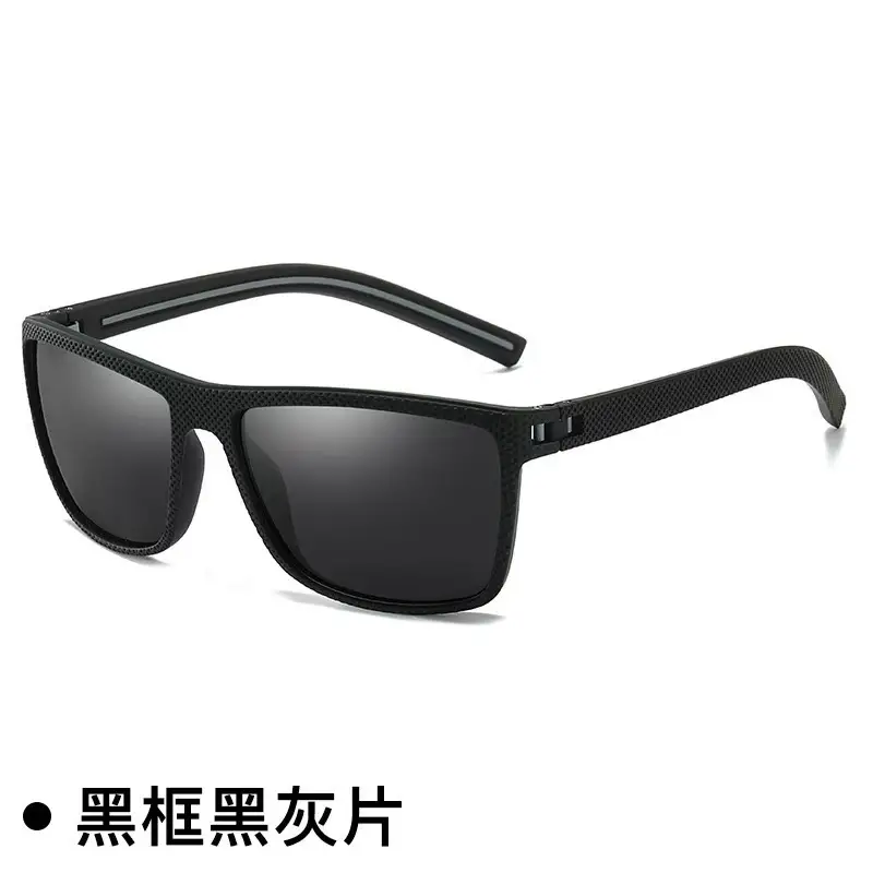 Men Polarized Sunglasses Black Frame White Silver — feature 7