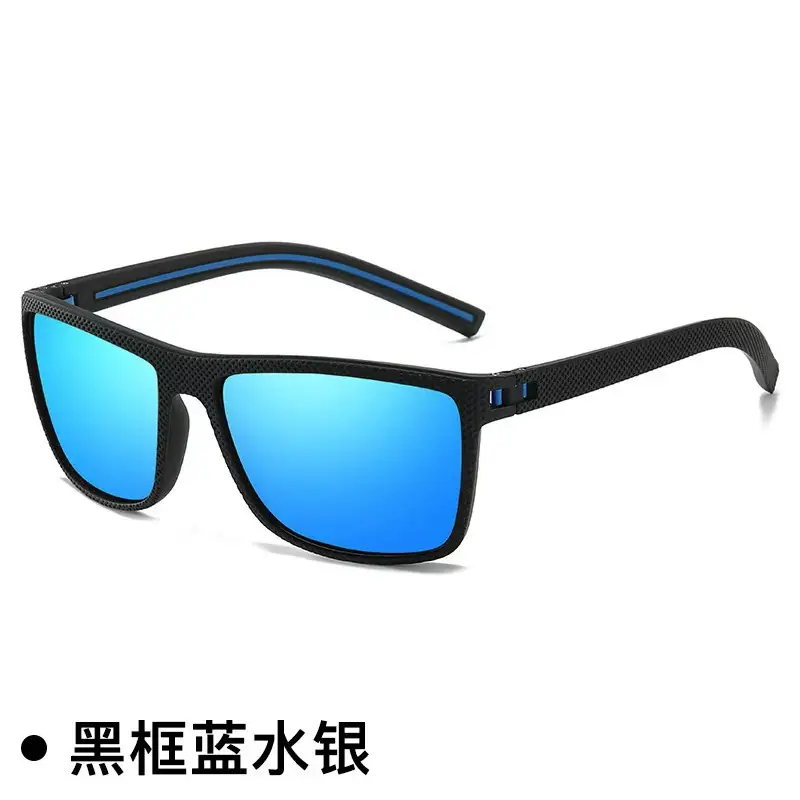 Men Polarized Sunglasses Black Frame White Silver — feature 8