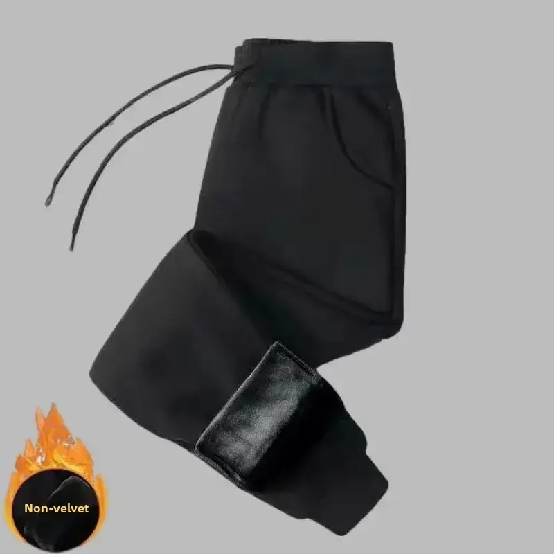 Men's Winter Velvet Spot Pants Black Large - Image 23