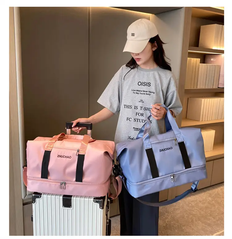 Portable Travel Bag Set Pink & Blue for Women — feature 47