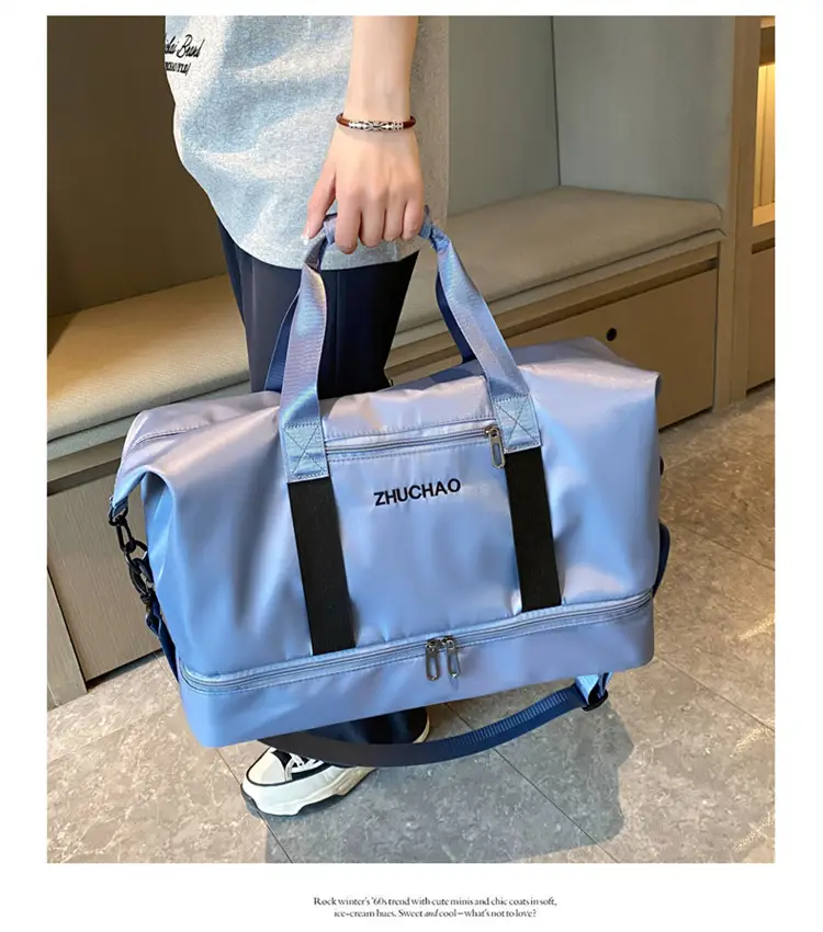 Portable Travel Bag Set Pink & Blue for Women — feature 48