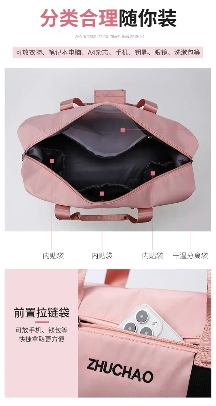 Portable Travel Bag Set Pink & Blue for Women — feature 9