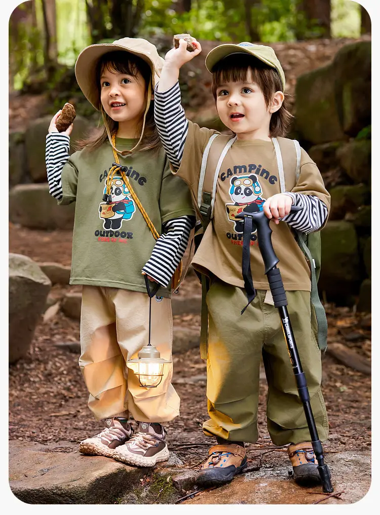 Dudujia Baby Camping T-Shirt Brown Kids 3Pc Set — feature 19