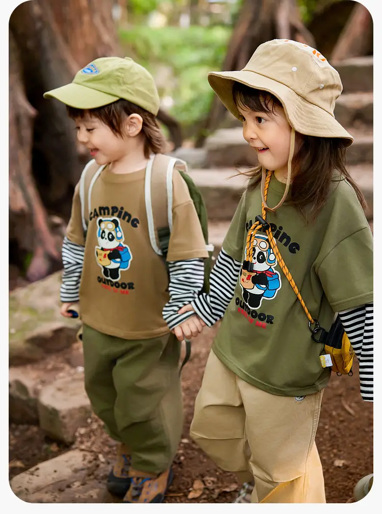 Dudujia Baby Camping T-Shirt Brown Kids 3Pc Set — feature 21