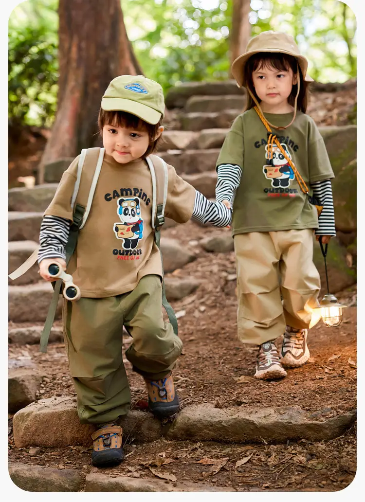 Dudujia Baby Camping T-Shirt Brown Kids 3Pc Set — feature 67
