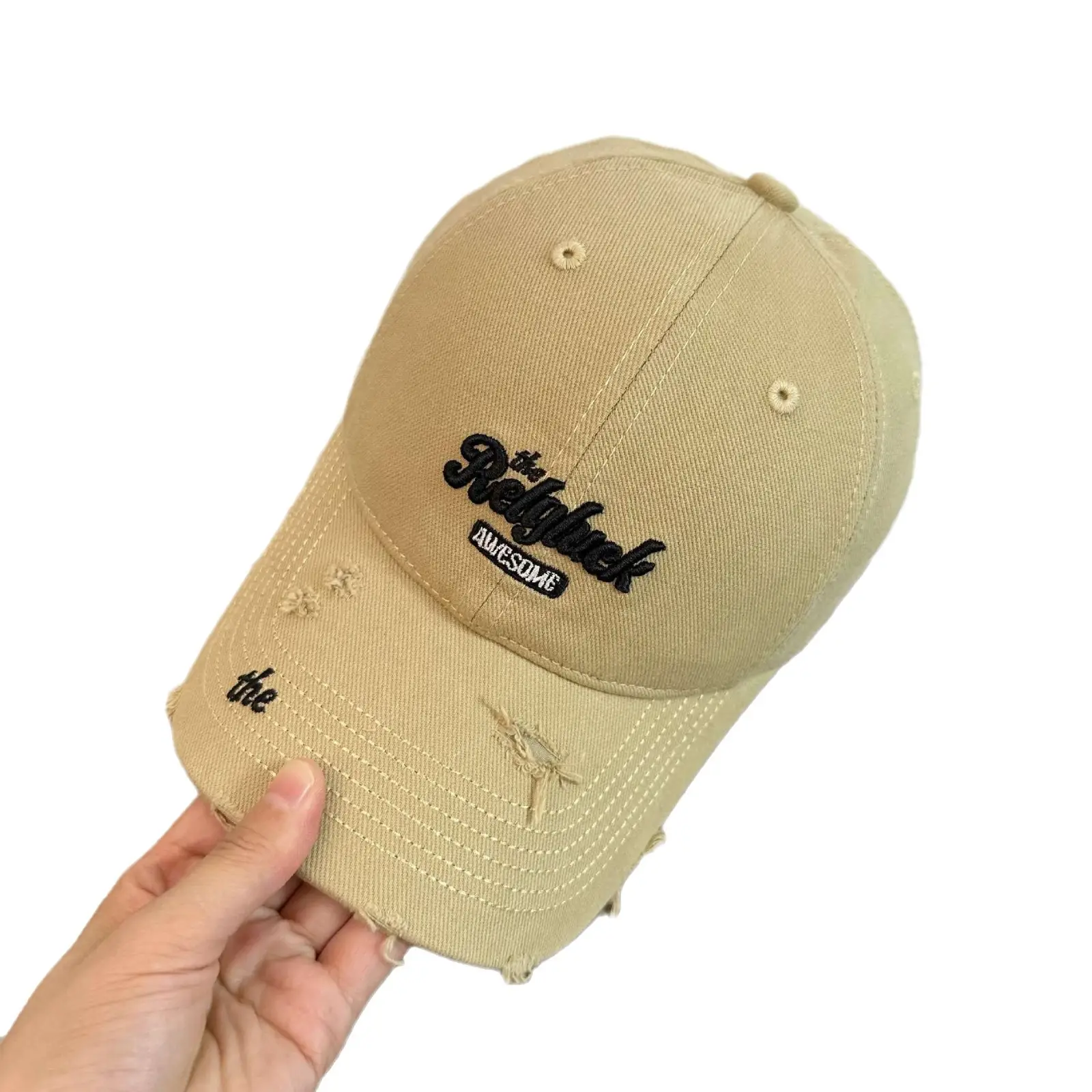 Korean Style Washed Ripped Baseball Cap Men Women - Image 13