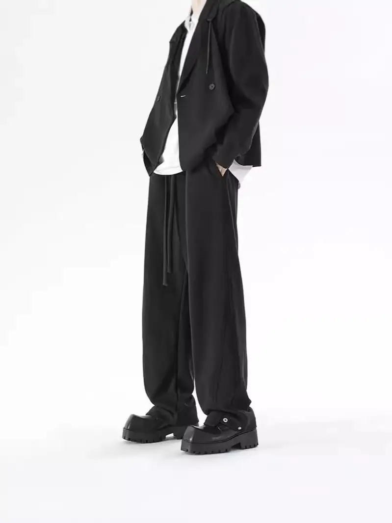 Men's Grey Straight Leg Sweatpants Spring Autumn Loose Fit - Image 6