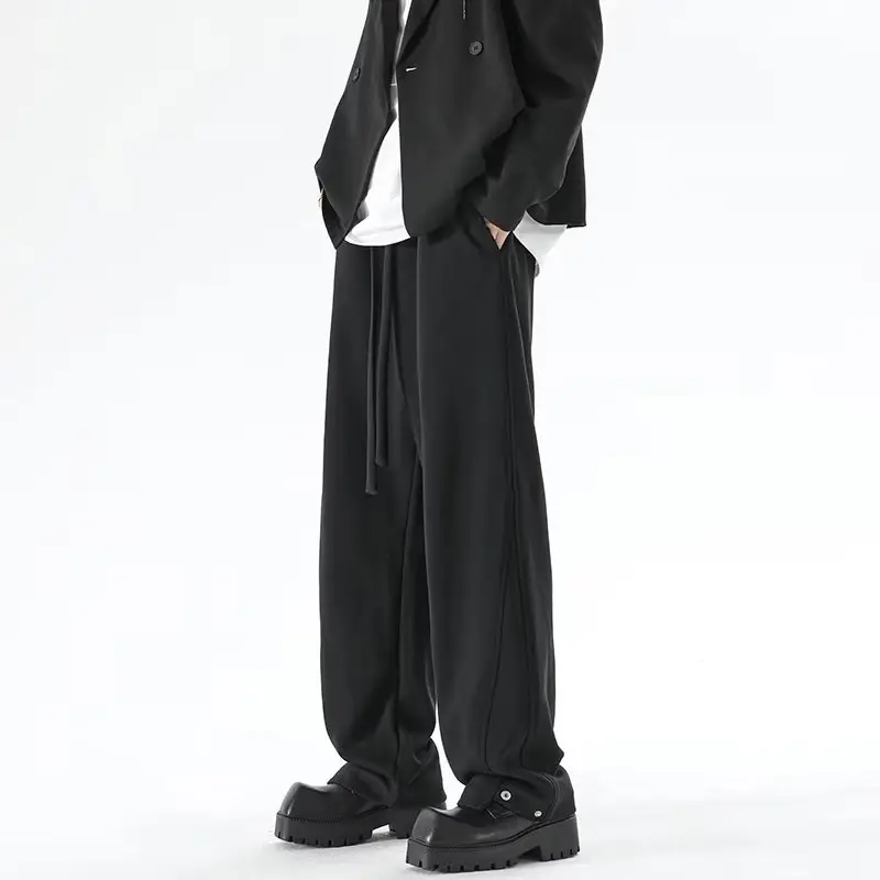 Men's Grey Straight Leg Sweatpants Spring Autumn Loose Fit — feature 15