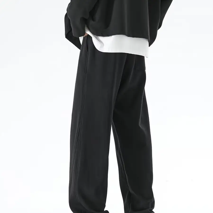Men's Grey Straight Leg Sweatpants Spring Autumn Loose Fit — feature 5