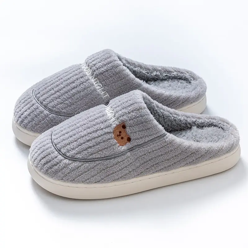 Women Winter Wool Slippers Grey New 2025 - Image 10