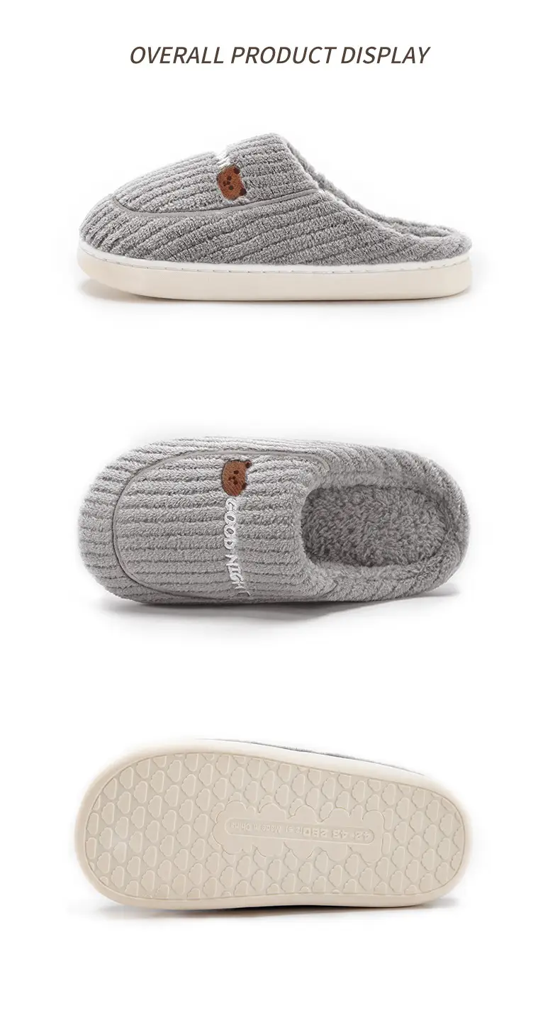 Women Winter Wool Slippers Grey New 2025 — feature 15