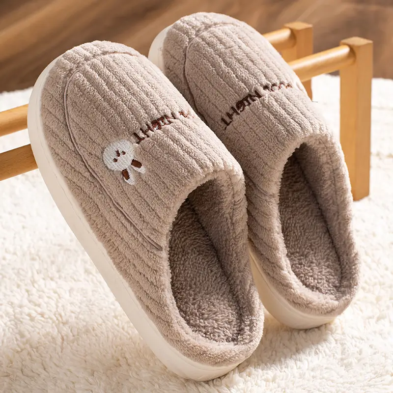 Women Winter Wool Slippers Grey New 2025 - Image 3