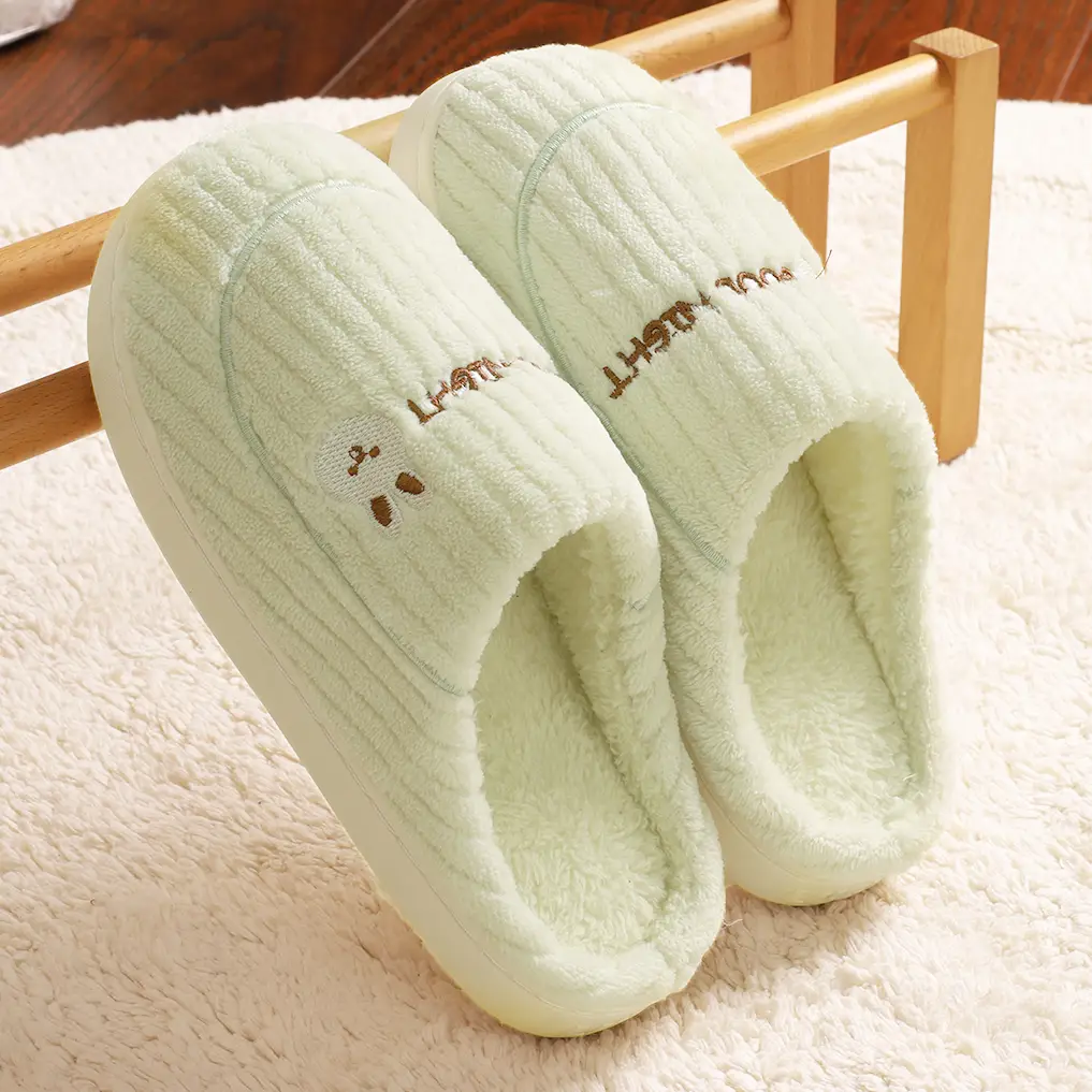 Women Winter Wool Slippers Grey New 2025 - Image 5