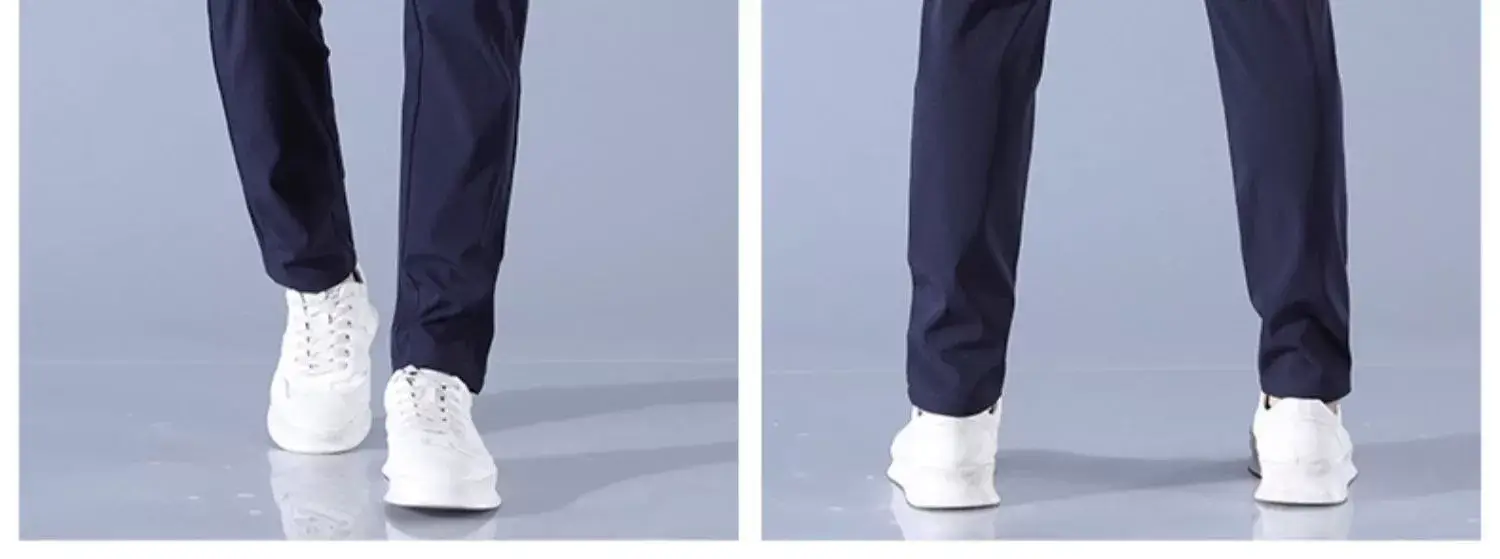 Men's Ice Silk Slim Fit Pants Grey — feature 18