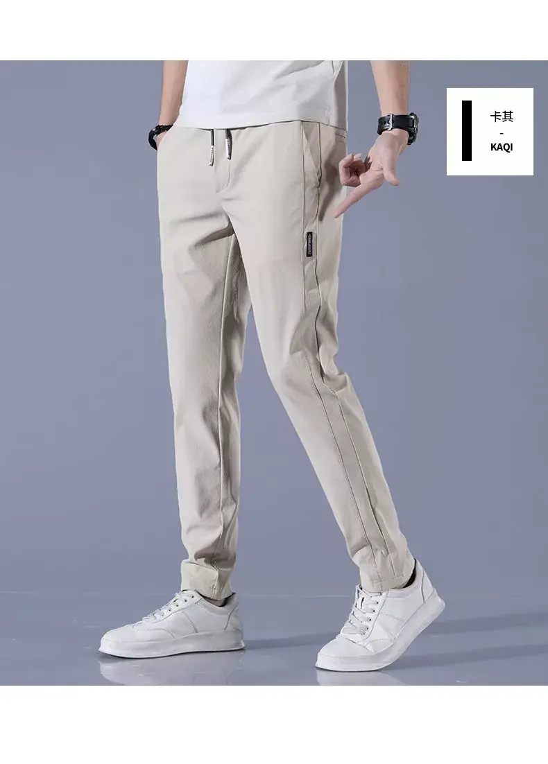 Men's Ice Silk Slim Fit Pants Grey — feature 19