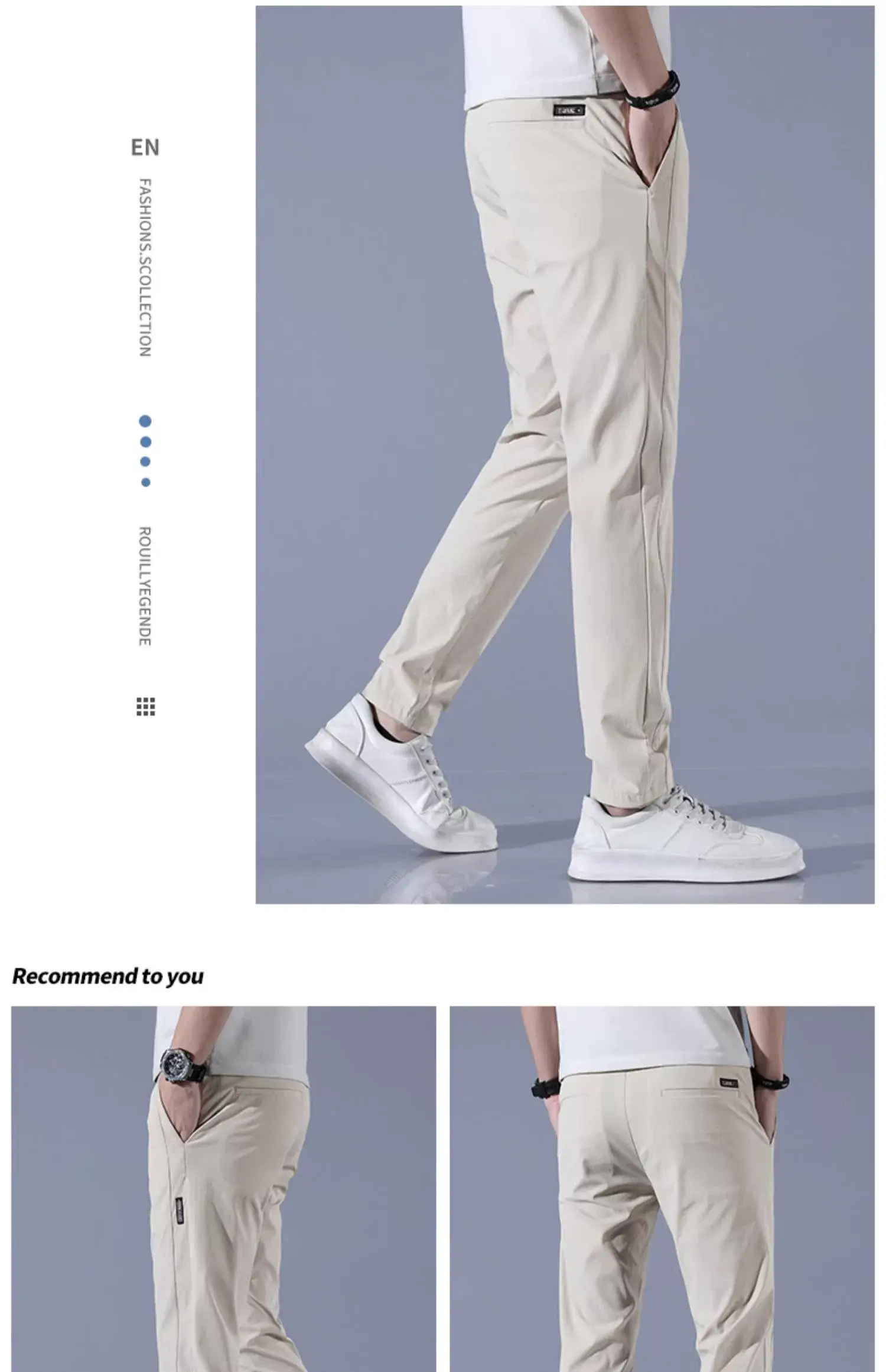 Men's Ice Silk Slim Fit Pants Grey — feature 20