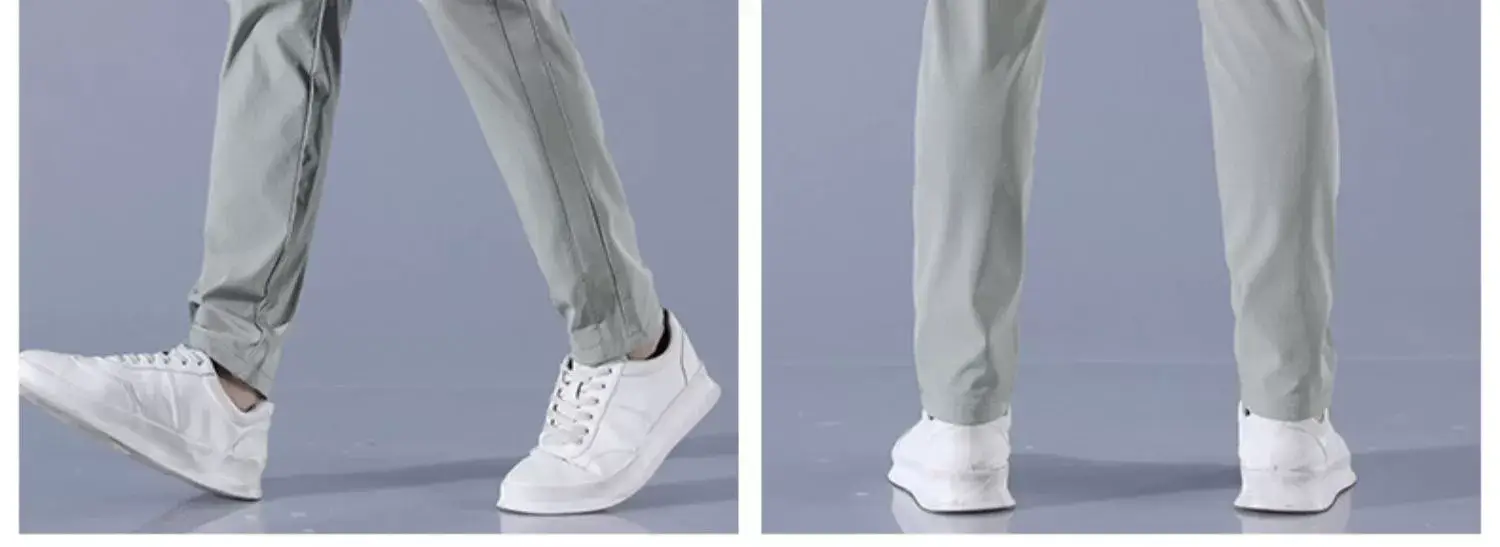 Men's Ice Silk Slim Fit Pants Grey — feature 24