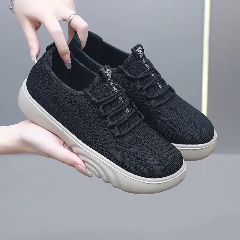 Spring and Autumn New Old Beijing Cloth Shoes Women's Fashion Casual Moms Shoes Knitted Breathable Single-layer Shoes Comfortable Wide Feet Loafers - Image 6