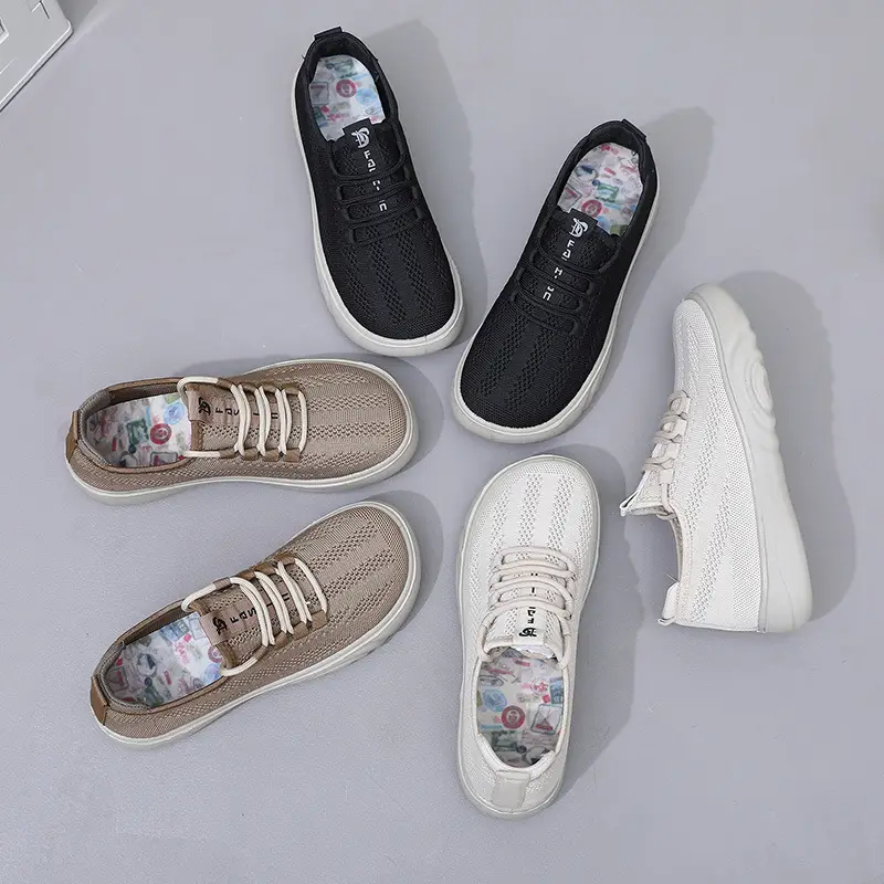 Spring and Autumn New Old Beijing Cloth Shoes Women's Fashion Casual Moms Shoes Knitted Breathable Single-layer Shoes Comfortable Wide Feet Loafers - Image 7
