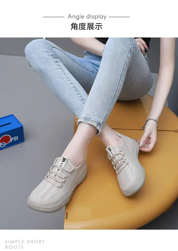 Spring and Autumn New Old Beijing Cloth Shoes Women's Fashion Casual Moms Shoes Knitted Breathable Single-layer Shoes Comfortable Wide Feet Loafers — feature 14