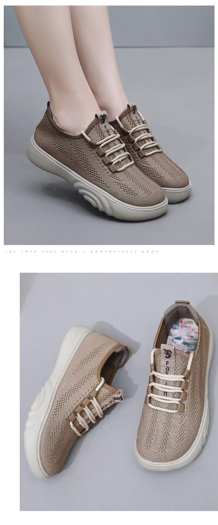 Spring and Autumn New Old Beijing Cloth Shoes Women's Fashion Casual Moms Shoes Knitted Breathable Single-layer Shoes Comfortable Wide Feet Loafers — feature 19