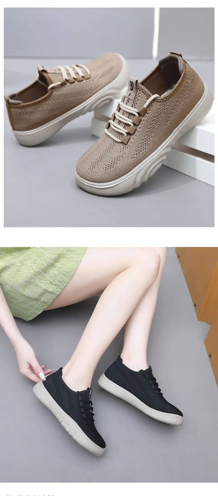 Spring and Autumn New Old Beijing Cloth Shoes Women's Fashion Casual Moms Shoes Knitted Breathable Single-layer Shoes Comfortable Wide Feet Loafers — feature 20