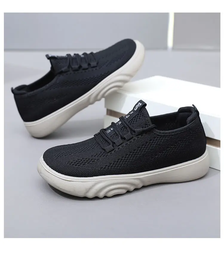 Spring and Autumn New Old Beijing Cloth Shoes Women's Fashion Casual Moms Shoes Knitted Breathable Single-layer Shoes Comfortable Wide Feet Loafers — feature 23