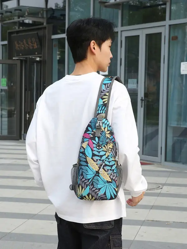 Black Large Capacity Crossbody Bag for Men