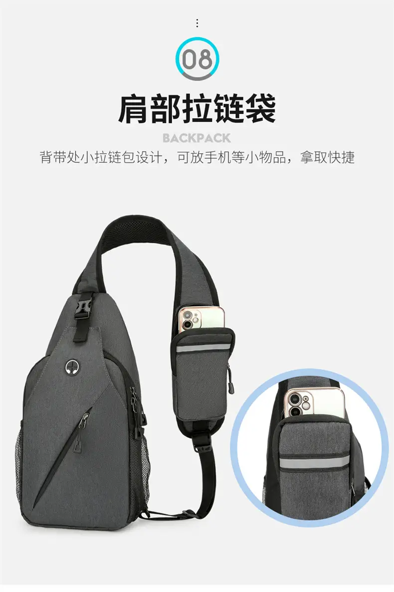 Black Large Capacity Crossbody Bag for Men — feature 16