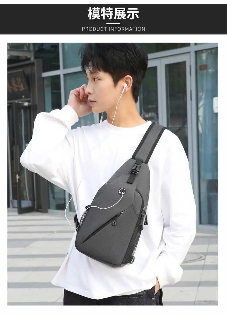 Black Large Capacity Crossbody Bag for Men — feature 18