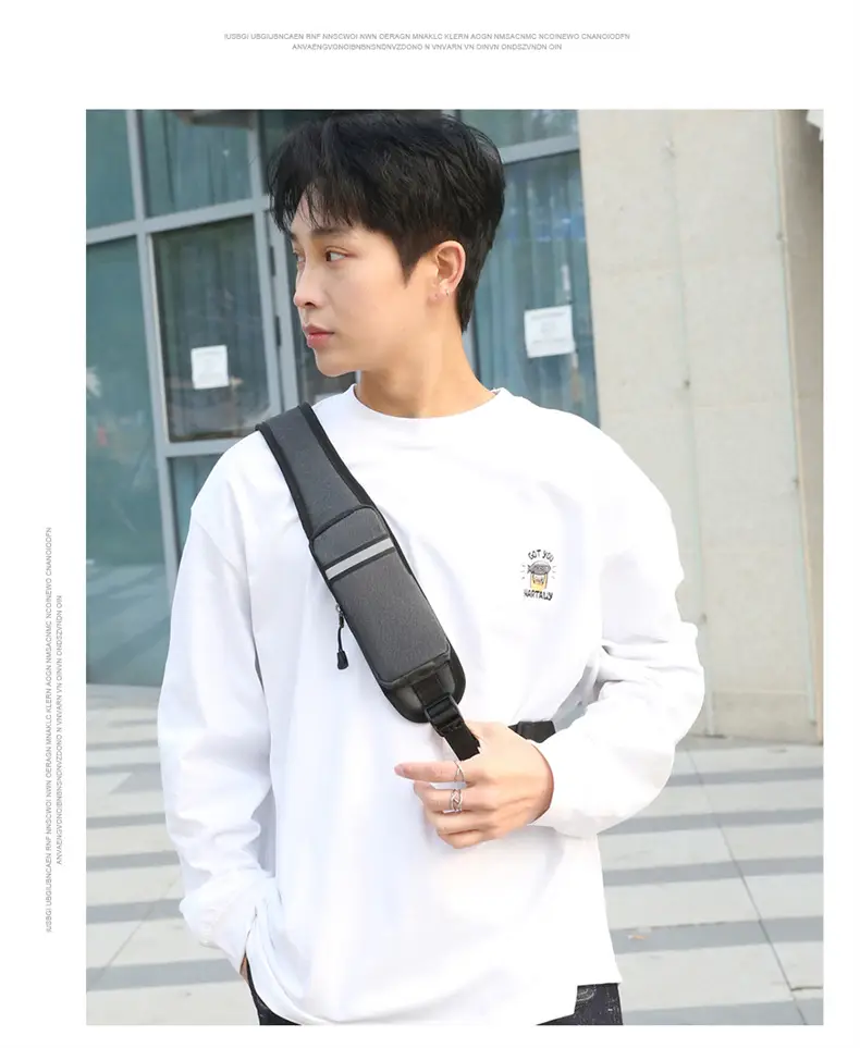Black Large Capacity Crossbody Bag for Men — feature 19