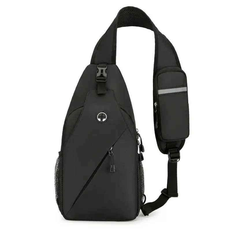 Black Large Capacity Crossbody Bag for Men
